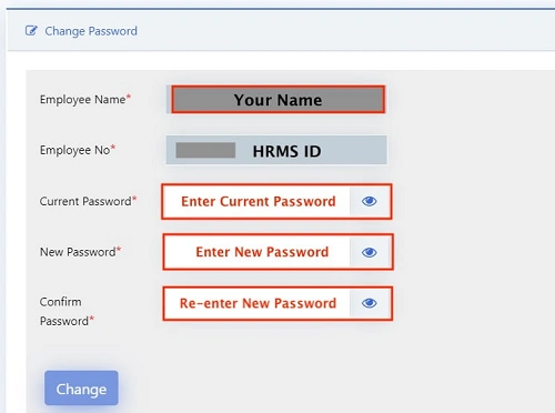 Change Password in HRMS