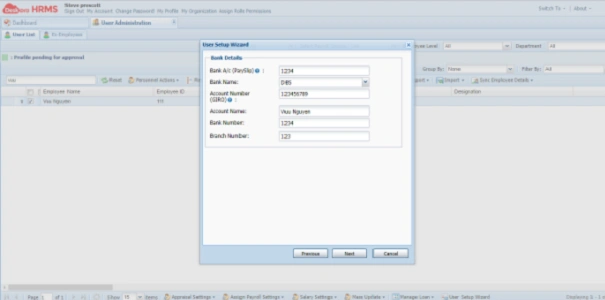 Update Bank Details in HRMS