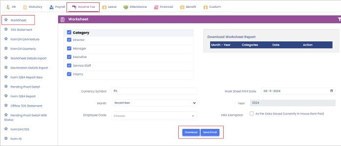 TDS Details in e-HRMS